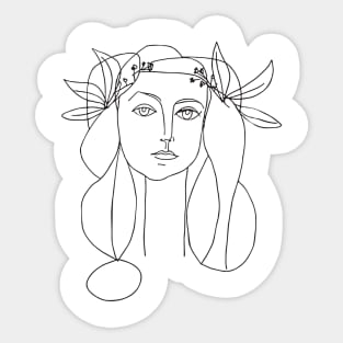 Picasso Woman Sketch Portrait Sticker